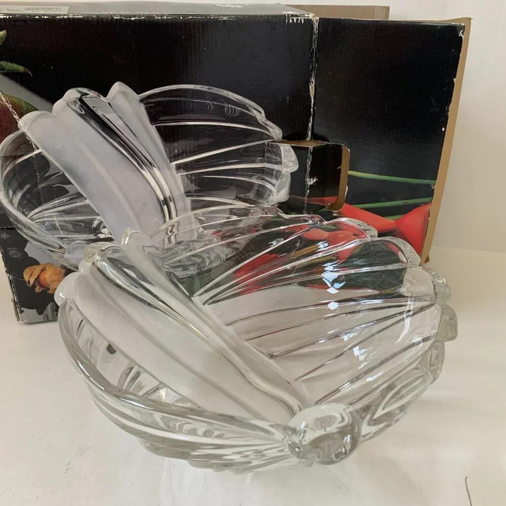 New Mikasa Vintage Frosted Serving Bowl Nautica Hostess 10 3/4